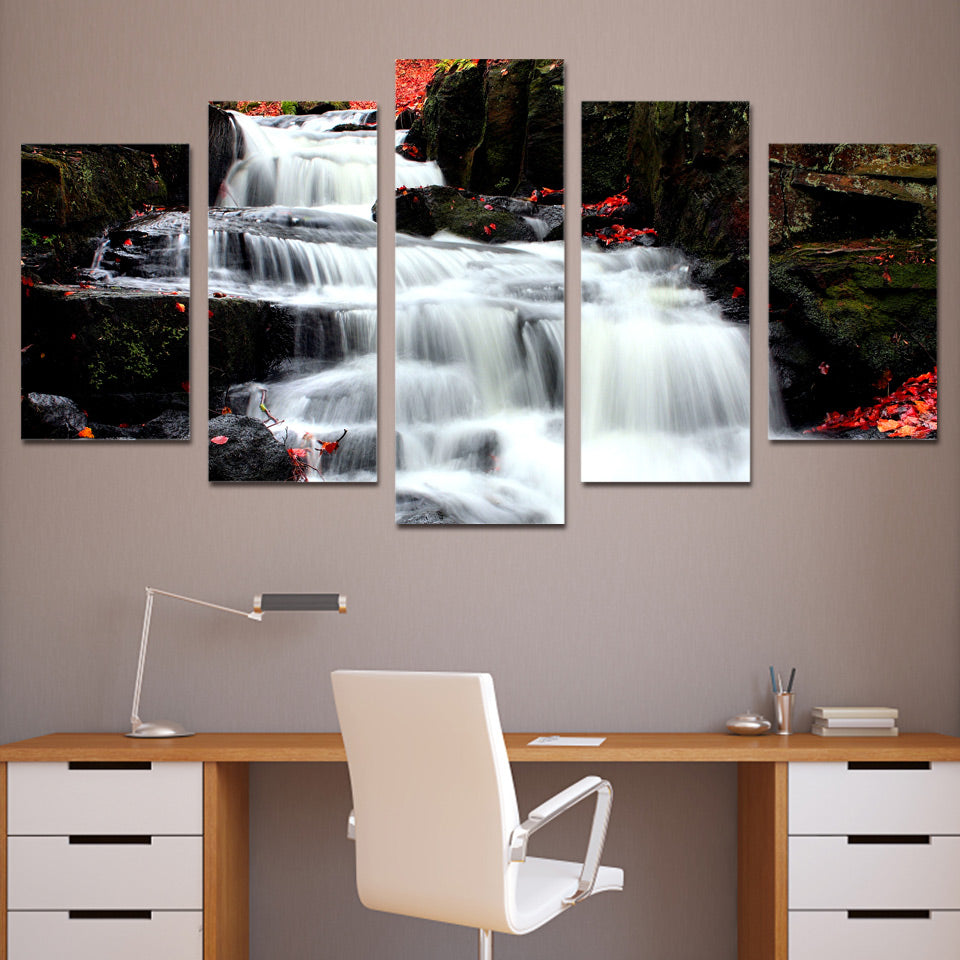 HD Printed 5 piece canvas art paintings white waterfall landscape bedroom decor artwork canvas posters and prints ny-6234