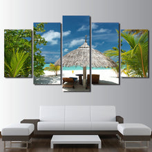 Load image into Gallery viewer, HD Printed 5 Piece Canvas Art Tropical Island Painting Tropical Palm Tree  Wall Pictures for Living Room Free Shipping NY-7001B
