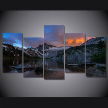 Load image into Gallery viewer, HD Printed 5 piece canvas art Lake mountains landscape painting wall art Free shipping/CU-1172
