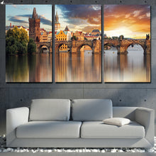 Load image into Gallery viewer, HD printed canvas 3 piece home decor European Prague Bridge Painting wall pictures for living room poster Free shipping/ny-6541
