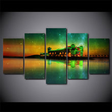 Load image into Gallery viewer, HD Printed 5 Piece Canvas Art Aurora Abstract Lake Modular Painting Wall Pictures For Living Room Modern free shipping NY-6739A

