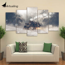 Load image into Gallery viewer, HD printed 5 piece Canvas Painting house snow forest sunshine Artwork living room decor posters and prints free shipping ny-6519
