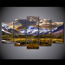 Load image into Gallery viewer, HD printed 5 piece Canvas Painting sky ice mountain grassland Artwork living room decor posters and prints free shipping ny-6518
