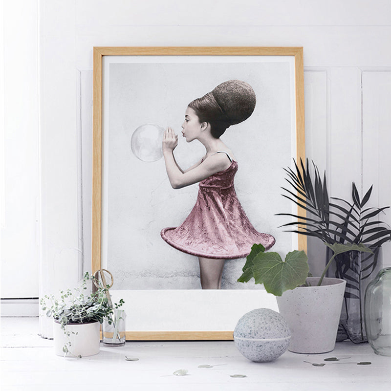 Bubble Girl Nordic Cuadros Decoration Wall Posters For Living Wall Painting Wall Art Canvas Print Wall Pictures Quadri Da Parete