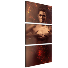 Load image into Gallery viewer, HD Printed 3 Panel Canvas Art Nude Pretty Girl Burning Smoke Canvas Painting Room Decor Canvas Wall Art Posters Picture NY-6601C
