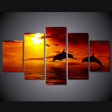 Load image into Gallery viewer, HD Printed Ocean sunset dolphin picture Painting wall art room decor print poster picture canvas Free shipping/ny-755
