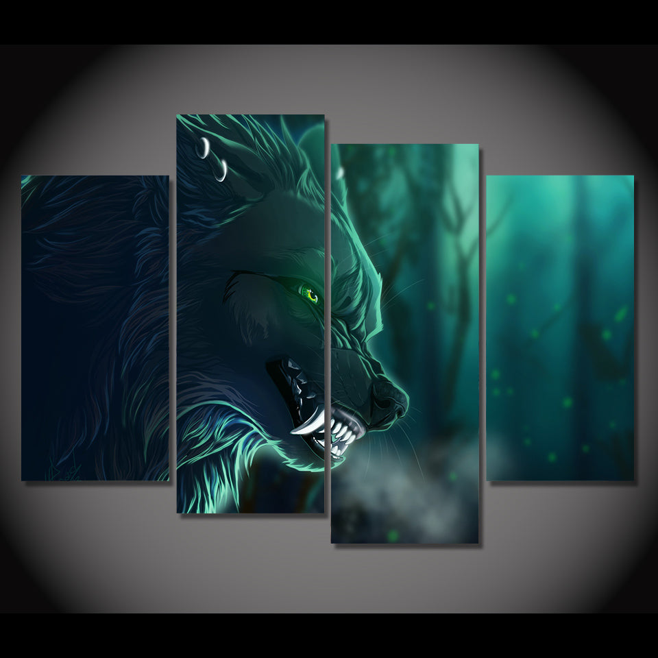 HD Printed Night wolf Group Painting on canvas room decoration print poster picture canvas framed Free shipping/ny-1229