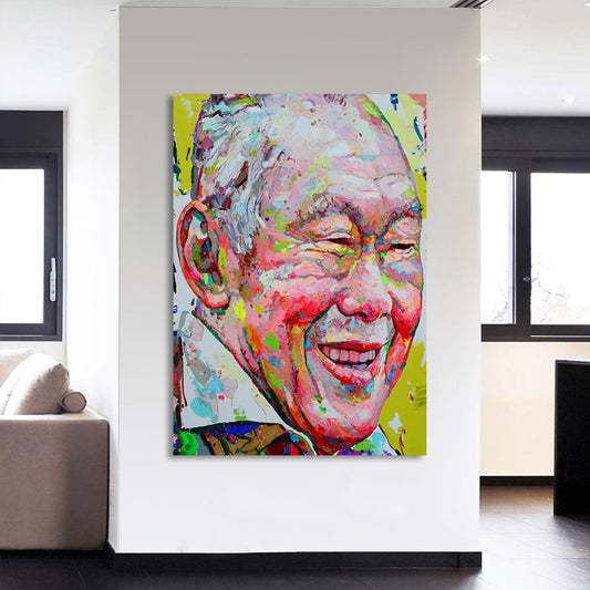 HD Printed 1 piece canvas Art Abstract Portrait Color Face Painting Old Man Wall Picture for Living Room Free shipping CU-1628C