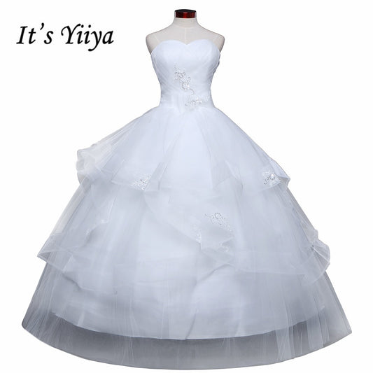 Free Shipping New 2016 Wedding dresses Handmade Vestidos De Novia Bridal Wedding dress White Princess Bride Wedding frocks D64