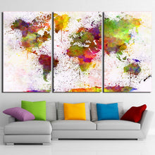 Load image into Gallery viewer, HD Printed 3 Piece Canvas Art Color World Map Painting Continent Wall Pictures for Living Room Decor Free Shipping NY-7023D
