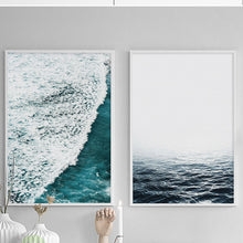 Load image into Gallery viewer, Posters And Prints Blue Sea Picture Canvas Art Wall Art Canvas Painting Wall Pictures For Living Room Nordic Poster Unframed
