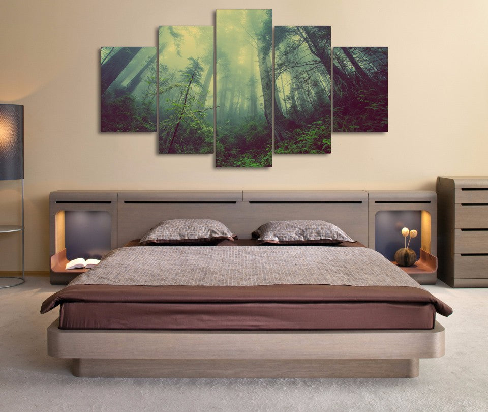 canvas art Printed forest green fog Painting Canvas Print room decor print poster picture canvas Free shipping/NY-6281