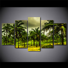 Load image into Gallery viewer, HD Printed 5 Piece Canvas Art Tropical Coconut Grove Painting Green Forest Wall Pictures for Living Room Free Shipping NY-7003C
