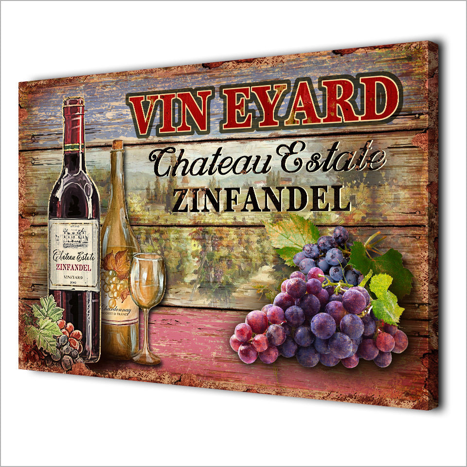HD Printed 1 Piece Canvas Art Vintage Wall Paintings Grape Wine Drink Poster for Winery Wall Decoration Free Shipping CU-1652C