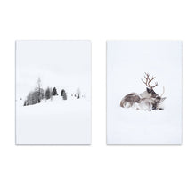 Load image into Gallery viewer, 900D Posters And Prints Wall Art Canvas Painting Wall Pictures Nordic Winner Forest and Deer Picture Decoration NOR019
