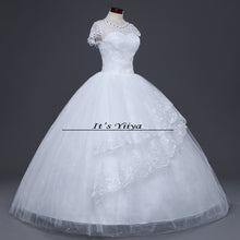 Load image into Gallery viewer, Free shipping wedding dresses 2017 white plus size lace wedding dress cheap short sleeves gowns frock Vestidos De Novia HS149
