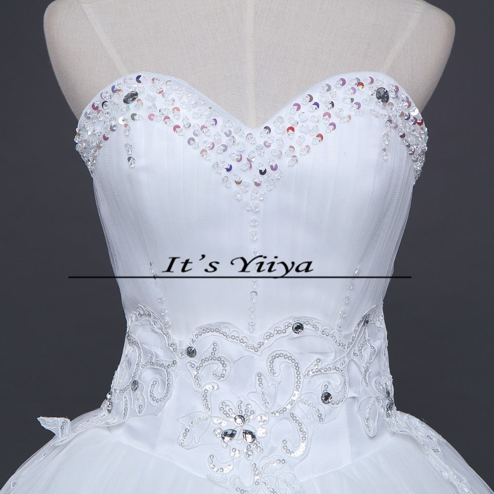 Free shipping cheap white wedding frock lace up princess wedding dress romantic wedding gown dresses Vestidos De Novia H39