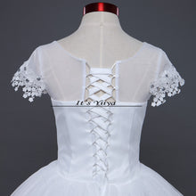 Load image into Gallery viewer, Free shipping White Wedding Ball Gowns Flowers Short Sleeves Cheap Princess Vestidos De Novia Wedding Frock Bride Dress HS233
