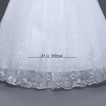 Load image into Gallery viewer, Free shipping White Wedding Ball Gowns Flowers Short Sleeves Cheap Princess Vestidos De Novia Wedding Frock Bride Dress HS233
