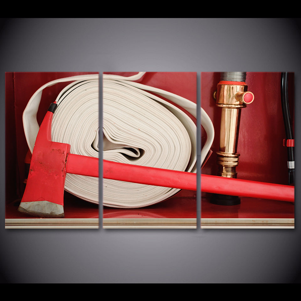 3 Piece HD printed Canvas Art Fire Hose Painting Framed Poster and Prints Wall to Wall Pictures Free Shipping CU-1714C