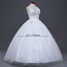 Load image into Gallery viewer, Free shipping white Wedding Dress Bride Princess Lace up Sequins Wedding Frocks Cheap Bridal Ball Gowns Vestidos De Novia HS108
