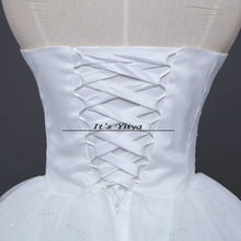 Load image into Gallery viewer, Free shipping white Wedding Dress Bride Princess Lace up Sequins Wedding Frocks Cheap Bridal Ball Gowns Vestidos De Novia HS108
