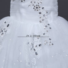 Load image into Gallery viewer, Free shipping white Wedding Dress Bride Princess Lace up Sequins Wedding Frocks Cheap Bridal Ball Gowns Vestidos De Novia HS108
