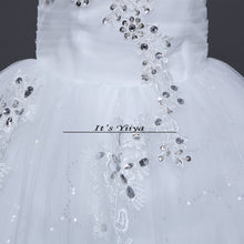Load image into Gallery viewer, Free shipping white Wedding Dress Bride Princess Lace up Sequins Wedding Frocks Cheap Bridal Ball Gowns Vestidos De Novia HS108
