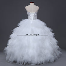 Load image into Gallery viewer, Free shipping 2016 Romantic Tulle White Wedding Dresses Luxury Bride Vestidos De Novia Princess Wedding Frocks Ball Gowns HS581
