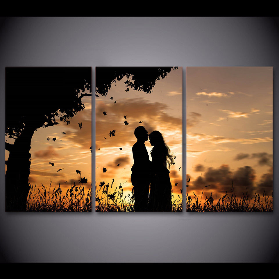 HD printed 3 piece canvas art couple sunset shadow Painting wall pictures for living room canvas painting Free shipping ny-6545