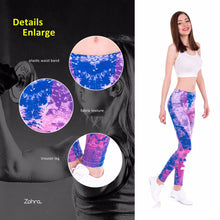 Load image into Gallery viewer, Work Out Woman Legins Marble Stripes Purple Printing Fashion Slim Legging High Waist Women
