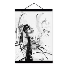 Load image into Gallery viewer, Abstract Chinese Ink Splash Wooden Framed Canvas Paintings Modern Vintage Living Room Decor Wall Art Print Picture Poster Scroll
