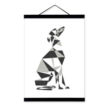 Load image into Gallery viewer, Abstract Dog Geometric Greyhound Wooden Framed Canvas Paintings Modern Nordic Home Decor Wall Art Print Pictures Poster Scroll
