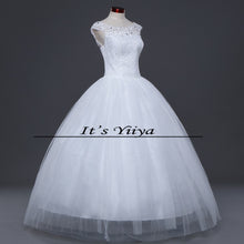 Load image into Gallery viewer, Free shipping YiiYa wedding dresses 2015 plus size lace wedding dress princess white cheap gowns bride Vestidos De Novia HS164
