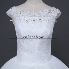Load image into Gallery viewer, Free shipping YiiYa wedding dresses 2015 plus size lace wedding dress princess white cheap gowns bride Vestidos De Novia HS164
