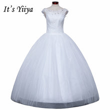 Load image into Gallery viewer, Free shipping YiiYa wedding dresses 2015 plus size lace wedding dress princess white cheap gowns bride Vestidos De Novia HS164
