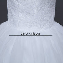 Load image into Gallery viewer, Free shipping YiiYa wedding dresses 2015 plus size lace wedding dress princess white cheap gowns bride Vestidos De Novia HS164
