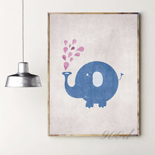 Load image into Gallery viewer, Vintage Cartoon Elephant Canvas Art Print Poster, Wall Pictures for Home Decoration, Wall Decor YE070
