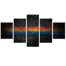 Load image into Gallery viewer, Modern Spray Painting 5 Piece Wall Art Canvas Printing Rainbow Color Picture Framed Paintings Living Room Wall Decoration
