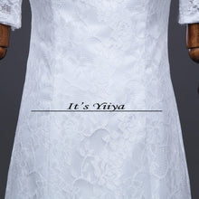 Load image into Gallery viewer, Free SHIPPING New Boat Neck White Red Wedding Frocks Vestidos De Novia Mermaid Train Dresses Half Sleeves Trailing Gowns XXN157

