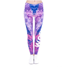 Load image into Gallery viewer, Work Out Woman Legins Marble Stripes Purple Printing Fashion Slim Legging High Waist Women
