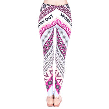 Load image into Gallery viewer, Fitness Legging Aztec Pink Printing Work Out Leggings High Waist
