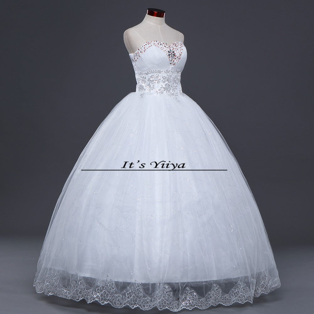 Free shipping 2015 new cheap wedding gown white lace romantic wedding dress bride dresses price under Vestidos De Novia 50 HS122