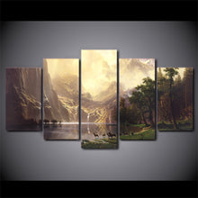 Load image into Gallery viewer, 5 Pcs Canvas Art Mountain Lake Deers HD Printed Wall Art Home Decor Canvas Painting Picture Poster Prints Free Shipping NY-6564A
