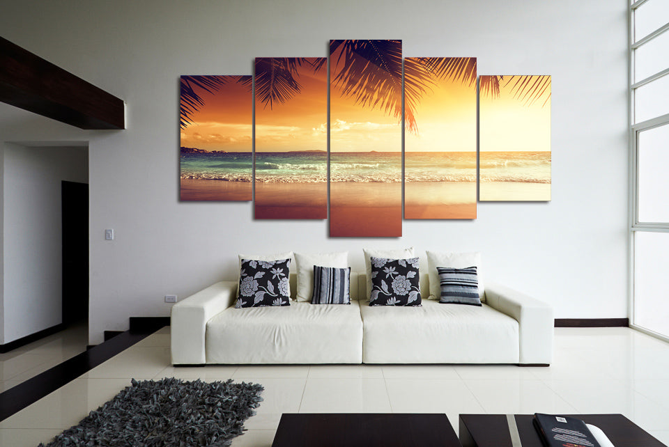 HD Printed tropical sunset paradise Group Painting room decor print poster picture canvas Free shipping/ny-1438
