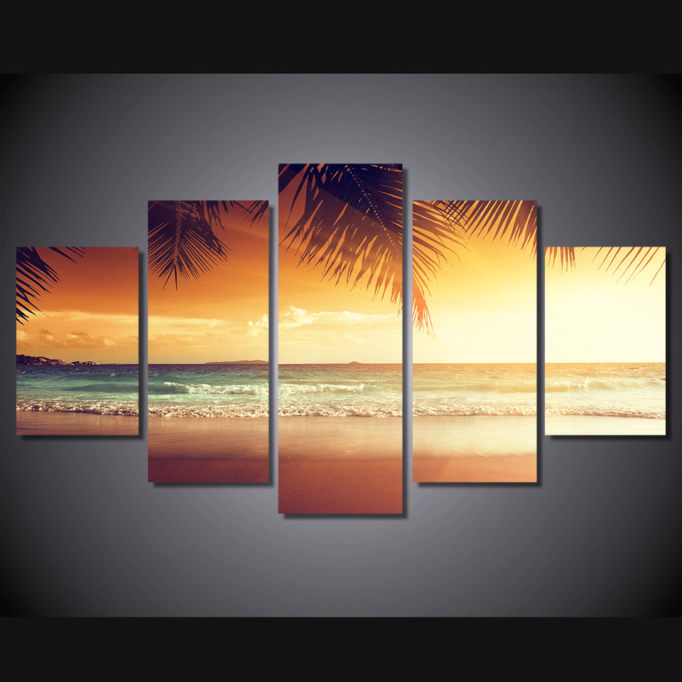 HD Printed tropical sunset paradise Group Painting room decor print poster picture canvas Free shipping/ny-1438