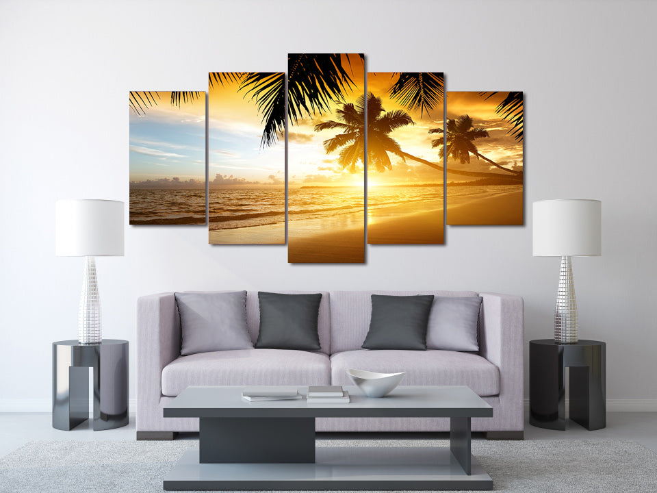 HD Printed tropical sunset paradise Group Painting room decor print poster picture canvas Free shipping/ny-1440