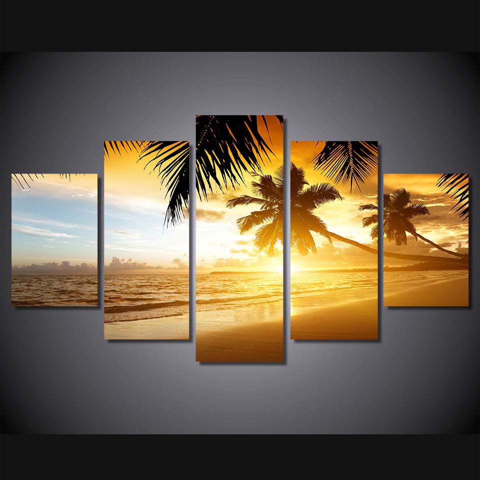 HD Printed tropical sunset paradise Group Painting room decor print poster picture canvas Free shipping/ny-1440