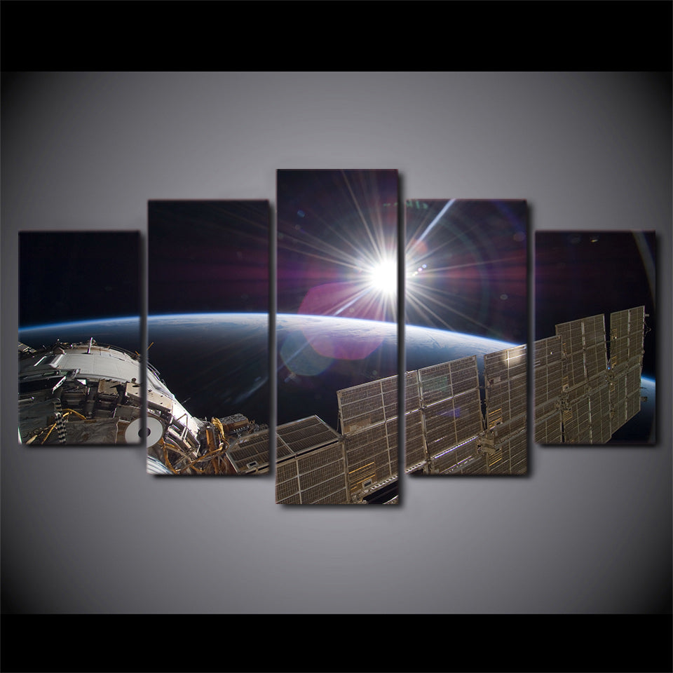 HD Printed 5 Piece Canvas Art International Space Station Painting Framed Wall Pictures for Living Room Free Shipping NY-6923A