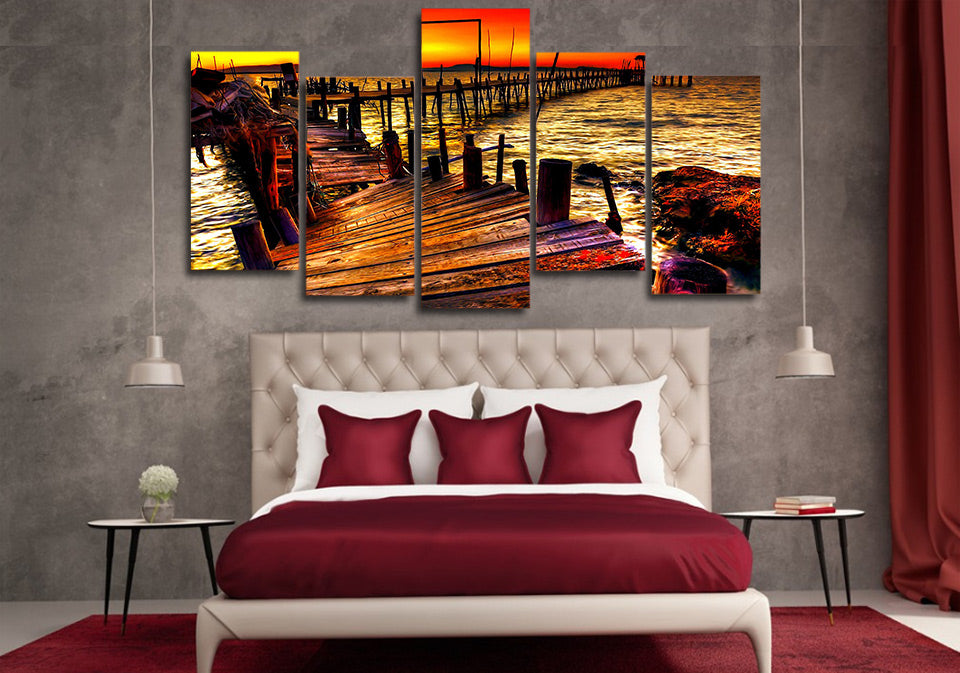 HD Printed voda prichal nebo gorizont Painting on canvas room decoration print poster picture canvas Free shipping/ny-5017